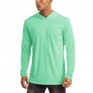 Men's UV Sun Protection T-Shirt Long Sleeve Hoodies Workout Shirt Mint Green