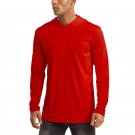 Men's UV Sun Protection T-Shirt Long Sleeve Hoodies Workout Shirt Tomato Red