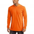 Men's UV Sun Protection T-Shirt Long Sleeve Hoodies Workout Shirt Orange
