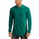 Men's UV Sun Protection T-Shirt Long Sleeve Hoodies Workout Shirt Emerald Green