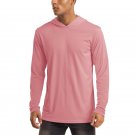 Men's UV Sun Protection T-Shirt Long Sleeve Hoodies Workout Gray Pink