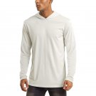 Men's UV Sun Protection T-Shirt Long Sleeve Hoodies Workout Shirt White