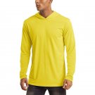 Men's UV Sun Protection T-Shirt Long Sleeve Hoodies Workout Shirt Yellow