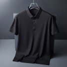 Short Sleeve Men's Polo Shirt Thin Ice Silk Shirt T-shirt Black