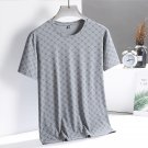 Thin Ice Silk Short Sleeve Round Neck Elastic T-shirt Gray