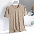Thin Ice Silk Short Sleeve Round Neck Elastic T-shirt Khaki