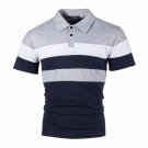 Men T Shirt Polo Shirt Turn-down Collar T Shirt Gray Navy