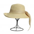 Sun Hats For Big Bow Straw Hat Female Panama Girls Bucket Cap Beige