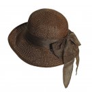 Sun Hats For Big Bow Straw Hat Female Panama Girls Bucket Cap coffee