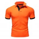 Men's T-shirt Lapel Casual Short-sleeved Pullover Yellow