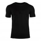Men Short sleeve Cotton Casual T-shirt Black