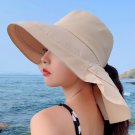Women Pony Tail Flap Cap Sun Hat Khaki