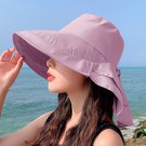Women Pony Tail Flap Cap Sun Hat Purple