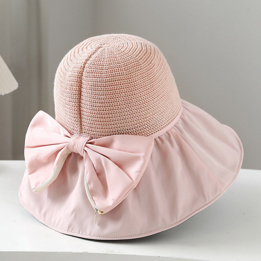 Foldable Sun Hat Wide Brim UV Protection Ladies Outdoor Hat pink
