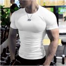 Men's Short Sleeve Fitness Running Sport T-shirts White