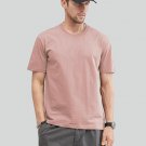 Men T-Shirts Cotton Casual Pink Shirt