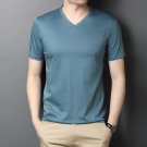 Men Cotton Short Sleeve Casual Fashions Fashion Lake Blue T-Shirt