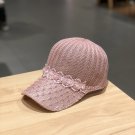 Baseball Cap Women Fashion Lace Pearls Sun Hats Adjustable Mesh Hats Pink