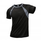 Men Breathable T-Shirt Quick Dry Running Sports Shirt Black
