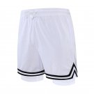 Men Sports Basketball Shorts Loose Breathable Shorts White