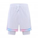 Men Sports Basketball Shorts White Loose Breathable Shorts