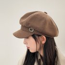 Octagonal Caps Fashion Women Cap Beret Cap brown