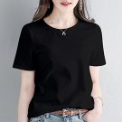 Women's T Shirt Short Sleeved Loose Cotton T-shirt Black