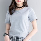 Women's T Shirt Short Sleeved Loose Cotton T-shirt Gray