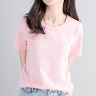 Women's T Shirt Short Sleeved Loose Cotton T-shirt Pink
