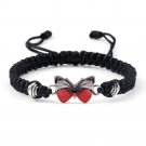 Sweet Shining Butterfly Bracelet For Women Braided Bangle Gift Black-Red