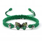 Sweet Shining Butterfly Bracelet For Women Braided Bangle Gift Green-Green