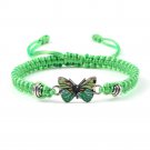 Sweet Shining Butterfly Bracelet For Women Braided Bangle Gift Light Green-Green