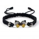 Sweet Shining Butterfly Bracelet For Women Braided Bangle Gift Black-Yellow