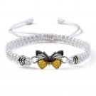 Sweet Shining Butterfly Bracelet For Women Braided Bangle Gift White-Yellow