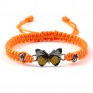 Sweet Shining Butterfly Bracelet For Women Braided Bangle Gift Orange-Yellow