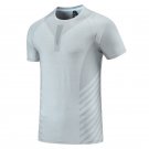 Men T-shirts Quick Dry Sport Short Sleeve Gym Shirts light grey