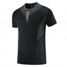 Men T-shirts Quick Dry Sport Short Sleeve Gym Shirts dark grey