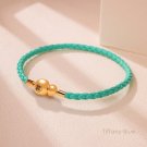 Lucky Gourd Bracelet for Women Braided Leather Hand-woven Gifts Tiffany Blue