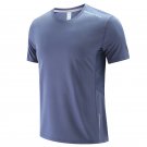 Men Short Sleeve Quick Dry Sport T-shirts Breathable grey Jersey