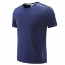 Men Short Sleeve Quick Dry Sport T-shirts Breathable dark blue Jersey