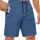 Quick Dry Athletic Shorts Men's Running Blue Gray Shorts