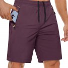 Quick Dry Athletic Shorts Men's Running Purple Red Shorts