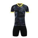 Men Football Sportswear Soccer Jersey Set Black