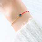 Fashionable And Simple Red Woven Hand Rope Blue zircon