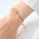 Fashionable And Simple Red Woven Hand Rope Rose zircon