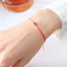 Fashionable And Simple Red Woven Hand Rope orange zircon