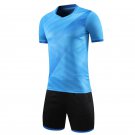 Football Jersey Quick Dry T Shirts Shorts Training Sports Soccer Suit blue