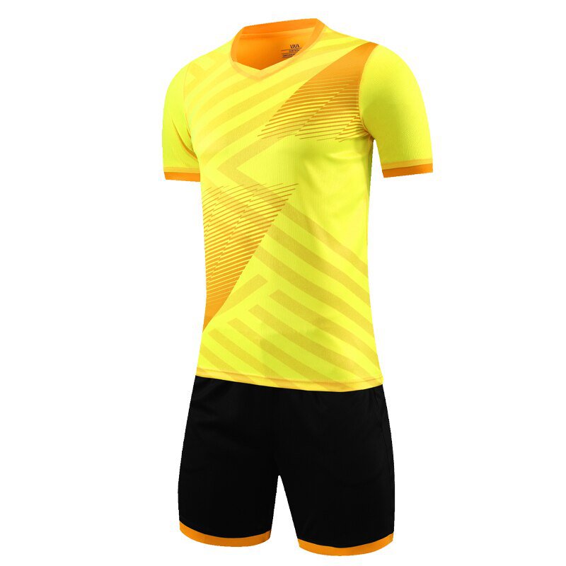 Football Jersey Quick Dry T Shirts Shorts Training Sports Soccer Suit yellow