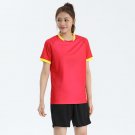 Women Training Sets Quick Dry Sports T-shirts Badminton Tennis Soccer Jersey Suit red