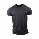 Men's Short Sleeve T-shirt Moisture Wicking Workout T-Shirt Dark Grey